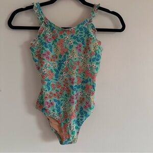 J Crew Crew Cuts Girls' Floral One-piece Ruffle-sleeve Swimsuit For Girls